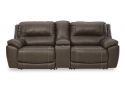 Electric 2 Seater Leather Recliner lounge with Console  - Seaford